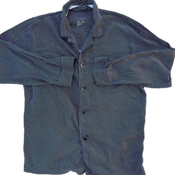 Robert Graham Men Sleepwear‎ Medium Black Abstract Pajama Top Button Up Collar - Picture 3 of 9